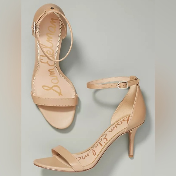 New Sam Edelman Nude Ankle Strap Heels Size 12 - Picture 1 of 11